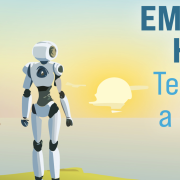 Image - person and robot and sunset